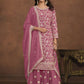 Faux Georgette Pink Embroidered Festive Salwar Suit - Emponline | Swadesiicart
