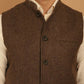 Even Apparels Pure Wool Nehru Jacket - Brown | Swadesiicart