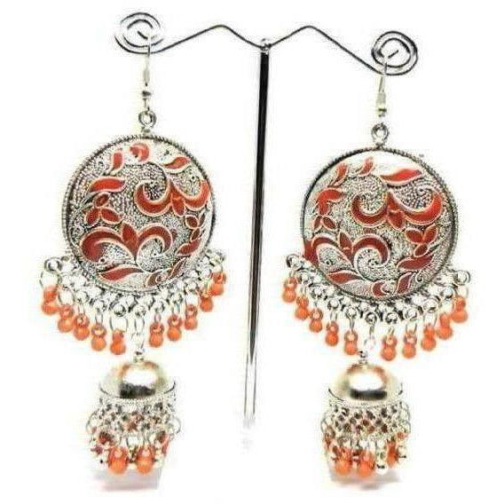 MS Fashion India Muskan Fancy Handmade Chandbali Style Jhumka with Beaded Earrings | Swadesiicart