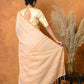 Very Much Indian Handloom Pure Cotton Saree With Sleek Border - Light Peach | Swadesiicart