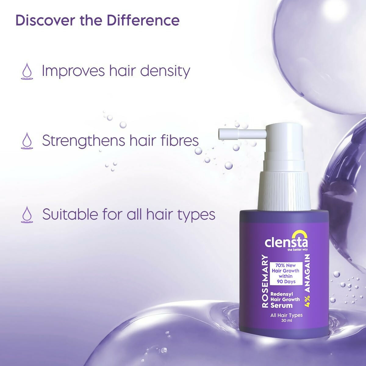 Clensta Rosemary Redensyl Hair Growth Serum | Swadesiicart