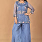 Morchari Women And Hand Embroidery Palazzo Set-Grey - Swadesiicart