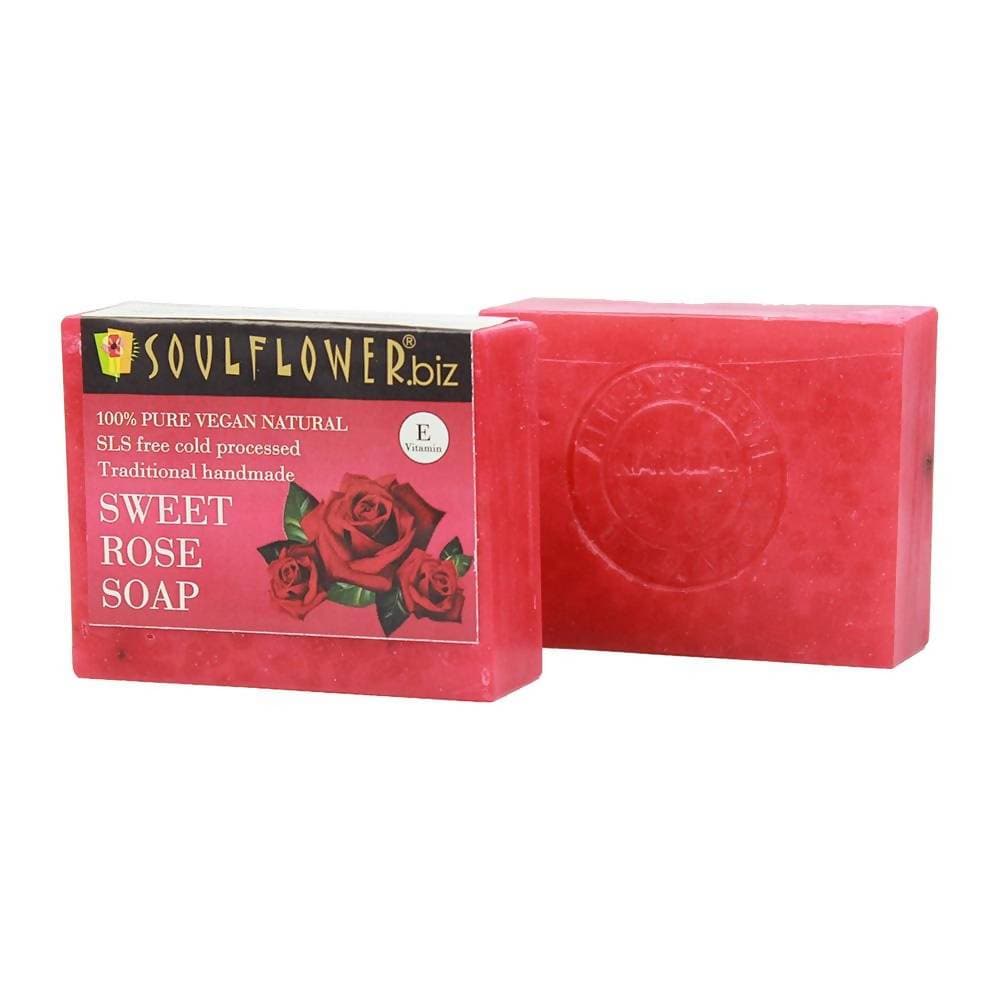 Soulflower Sweet Rose Handmade Soap - Swadesiicart