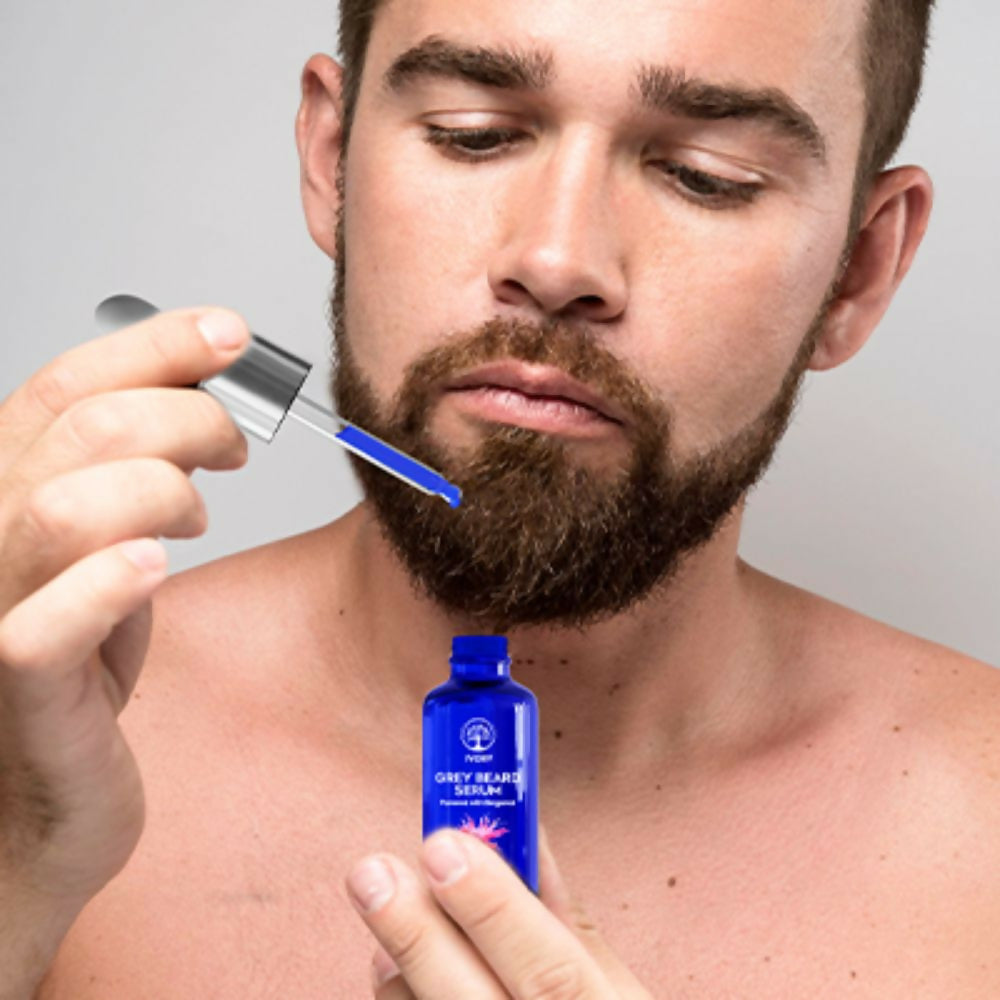 Ivory Natural Greys Beard Serum Restore Natural Black Color Of Grey White Beard | Swadesiicart