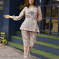 Pink Rayon Paisley & Floral Printed Top with Matching Bottom - Eesha - Swadesiicart