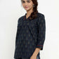 Miravan Women's Blue Printed Indigo Kurti - Swadesiicart