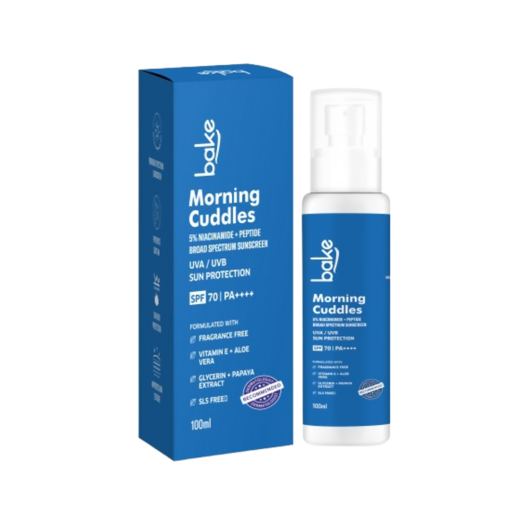 Bake Morning Cuddles 5% Niacinamide Sunscreen SPF 70 | Swadesiicart