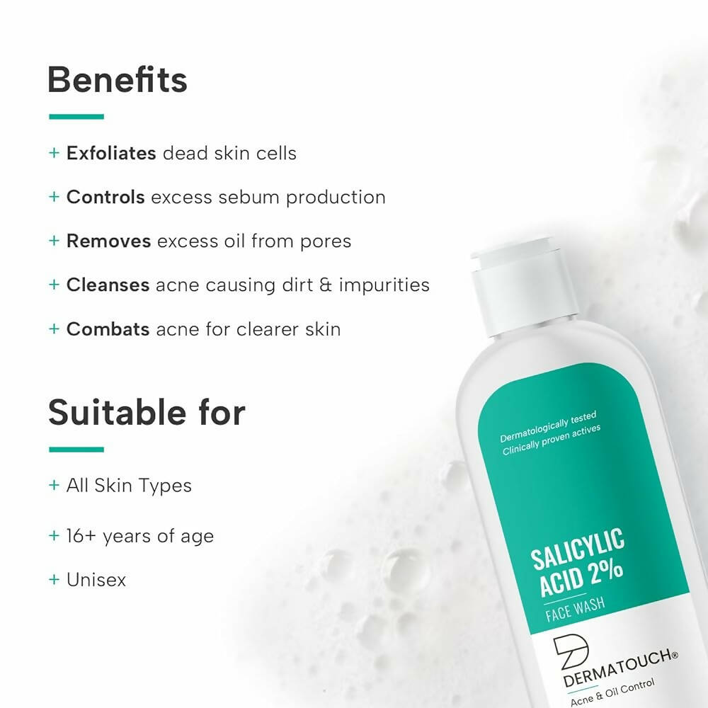 Dermatouch Salicylic Acid 2% Face Wash - Swadesiicart