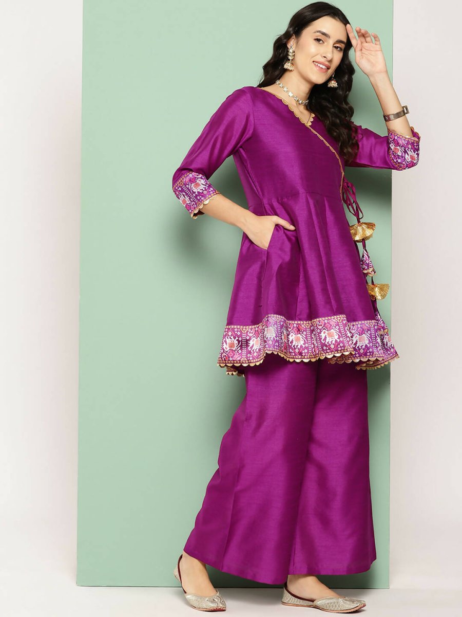 Ahalyaa Women's Traditional Wear Co-ods - Purple | Swadesiicart