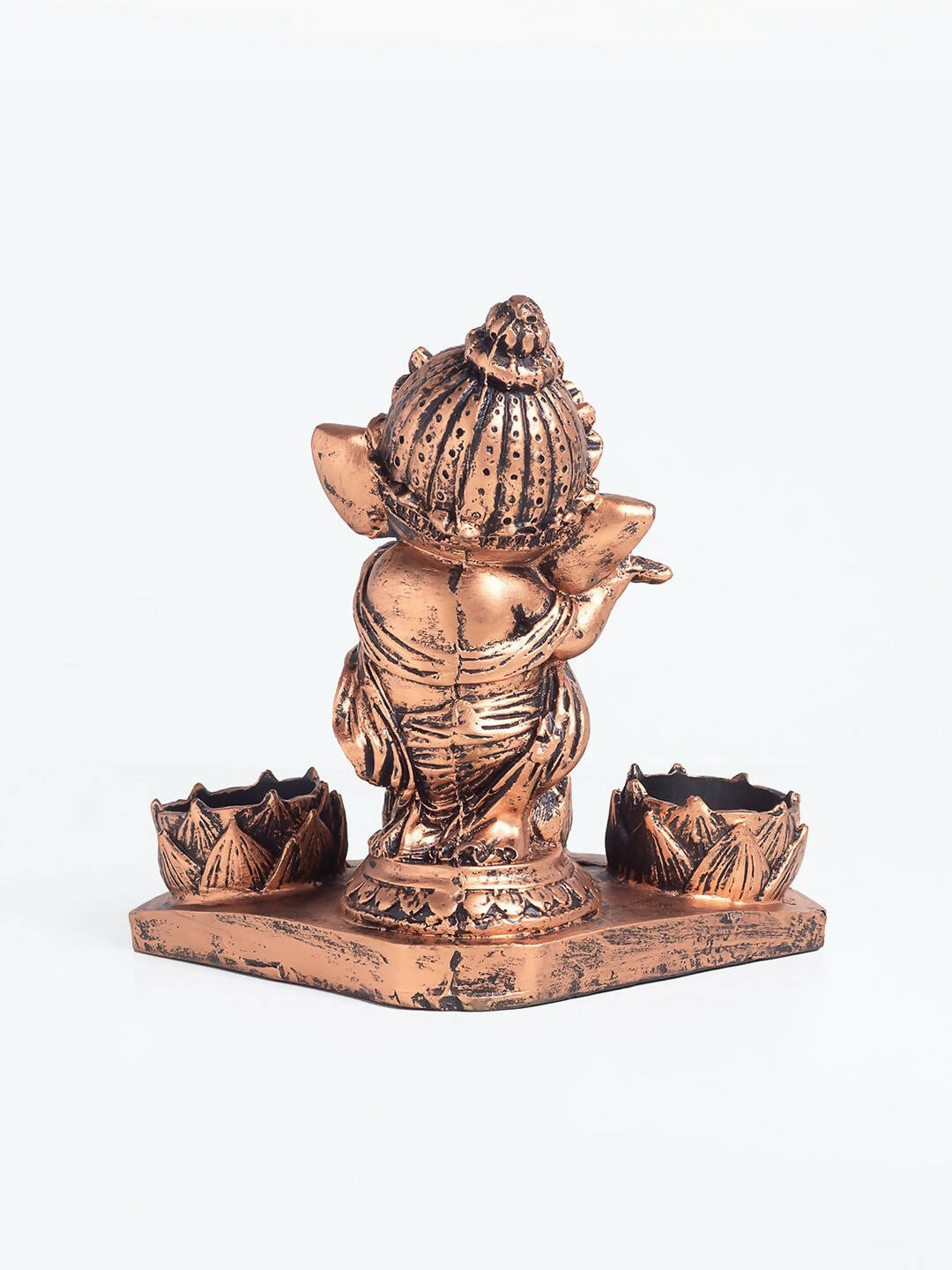 Golden Peacock Brown Ganesha Diya Holder | Swadesiicart