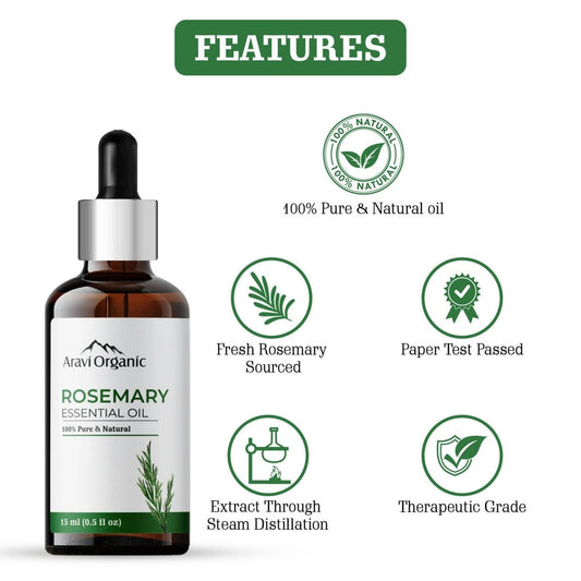 Aravi Organic Rosemary Hair Growth Essential Oil - Swadesiicart