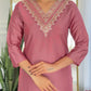 The52 Gajri Women's Beautiful Embroidered Rayon Fabric with Straight Kurta, Pant and Dupatta Set - Swadesiicart