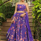Janasya Purple Georgette Floral Lehenga Choli Dupatta | Swadesiicart