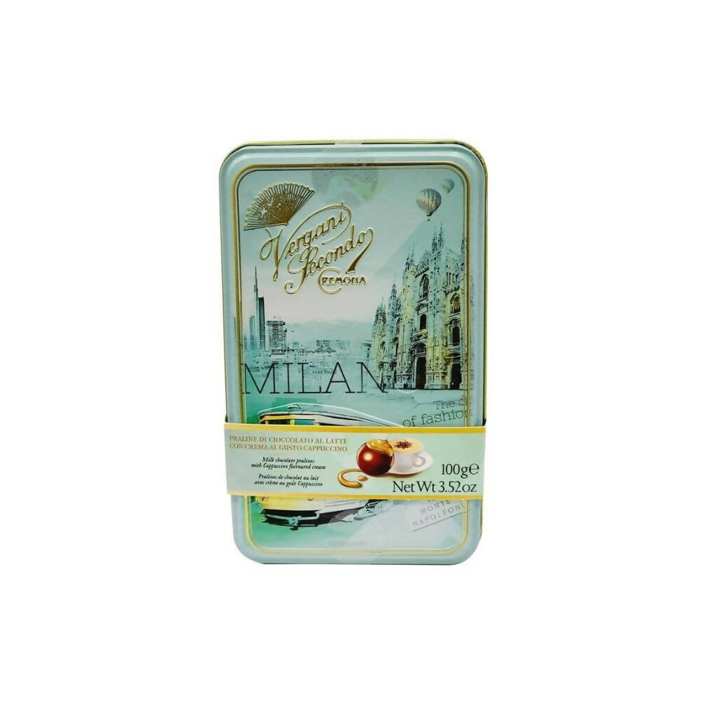 Ajfan Milk Chocolate Cappuccino Pralines In Milan Gift Tin | Swadesiicart