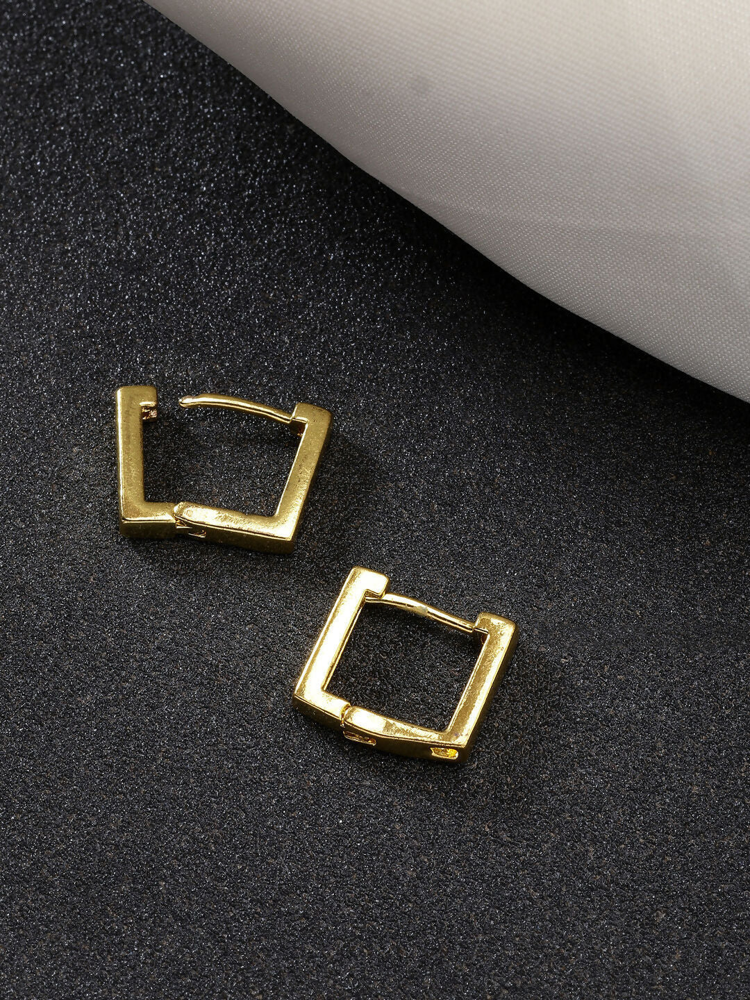 NVR Men's Set of 3 Multicolor Rhodium-Plated Geometric Shape Stainless Steel Hoop Earrings - Swadesiicart