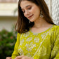 The52 Liril Women's Beautiful Embroidered work Chinon Fabric with Flared Kurta, Pant and Dupatta Set - Swadesiicart