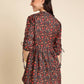 Black Poly Rayon Digital Printed A-line Top - Tarini - Swadesiicart