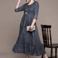 Anubhutee Women's Viscose Rayon Navy Blue Printed Ethnic Dress | Swadesiicart