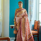Vishnu Weaves Women's Baby Pink Patola Banarasi Silk Meenakari Zari Woven Saree with Blouse - Swadesiicart