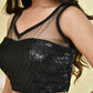 Amodini Designer Studio Half Net Black Sleeveless Padded Blouse