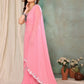 Aafreen Partywear Designer Pink Georgette Fancy Saree