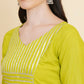 Designer Stylish lime green Cotton Stitched Suit With Dupatta - Tanisha | Swadesiicart