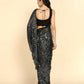 Dishitha Creation Indian Women's Designer Georgette Sequence Saree - Black | Swadesiicart