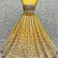 Jyoti Fashion Women's Yellow Net Patterned Thread Embroidered with Sequins Wedding Lehenga Choli | Swadesiicart