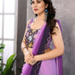 Aafreen Partywear Designer Light Purple Georgette Fancy Saree