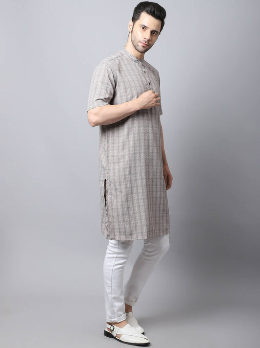Even Apparels Yellow Pure Cotton Men's Kurta With Band Collar | Swadesiicart
