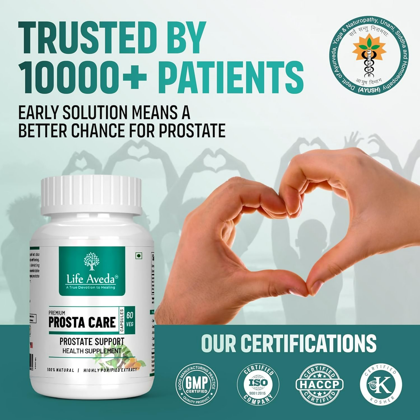 Life Aveda 100% Natural Ayurvedic Premium Prosta Care Capsule For Men's | Swadesiicart