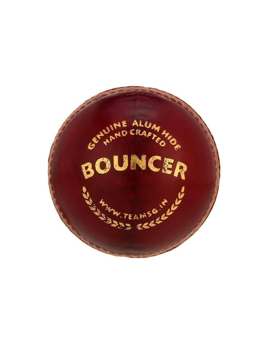 SG Bouncer Leather Ball - Red - Swadesiicart