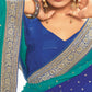 Blue Georgette Foil Printed Saree With Unstitched Blouse Piece - Nitya