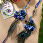 NVR Women & Men Set of 2 Blue Peacock Design Bhaiya Bhabhi Rakhi With Roli Chawal | Swadesiicart