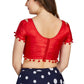 Aastha Fashion Women's Women's Orange Art Silk Button Readymade Blouse