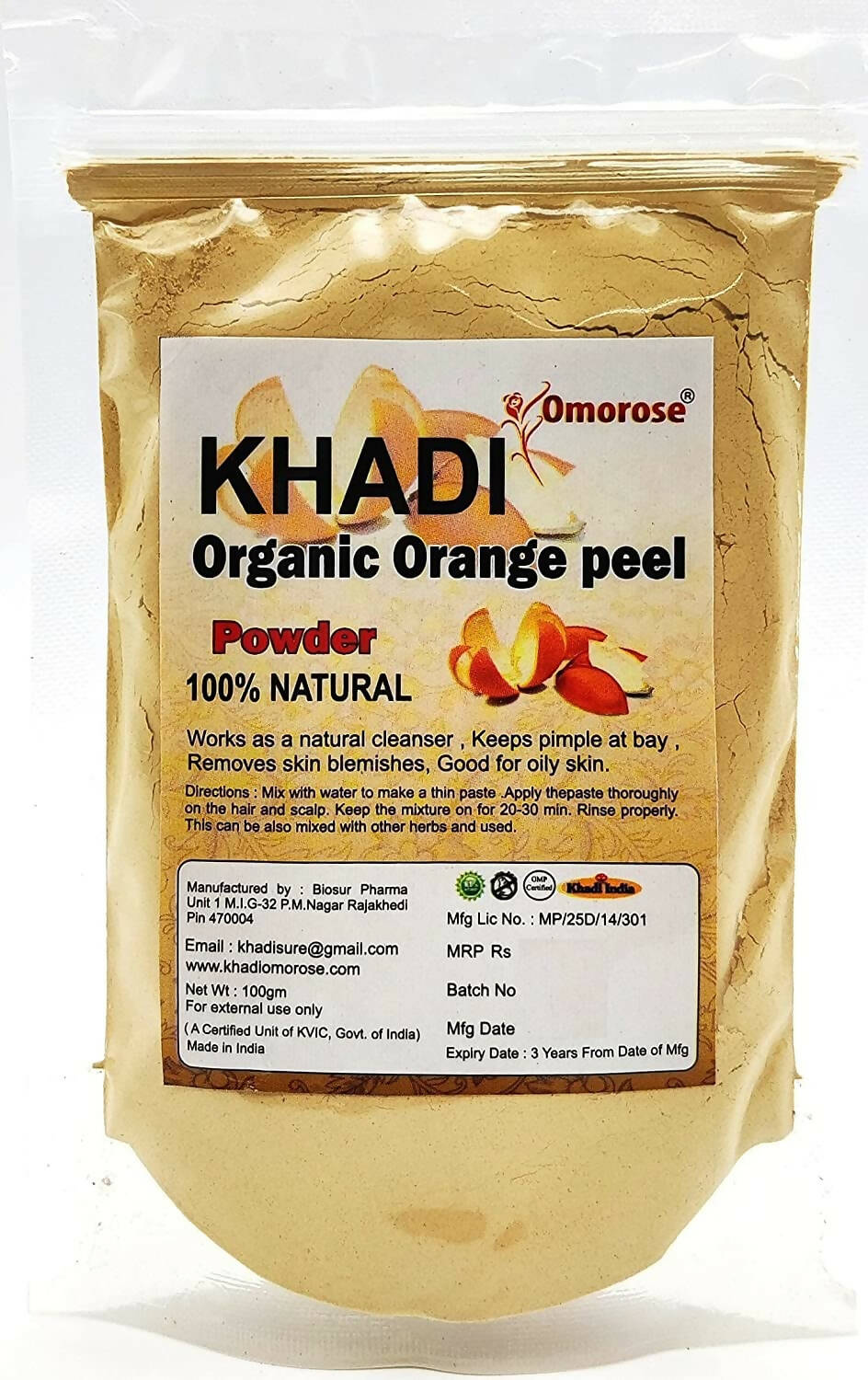 Khadi Omorose Orange Peel Powder - Limited Time Offer