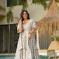 Aayaa Designer Printed Full Flared Gown - Multi Color