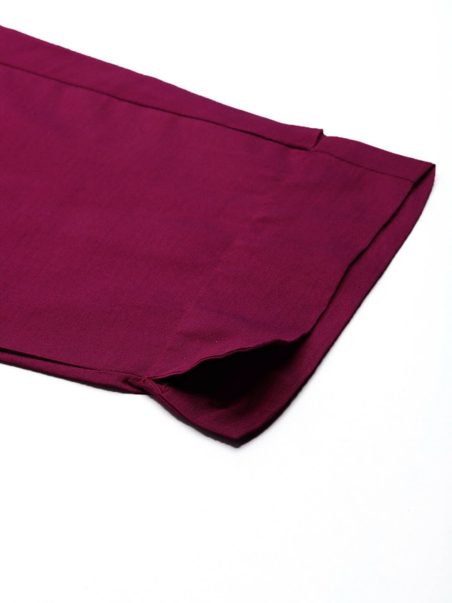 Ahalyaa Women's Traditional wear Kurta Set - Burgundy | Swadesiicart