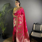 Joban Fashion Hot Pink Banarasi Soft Lichi Silk Paisley Saree | Swadesiicart