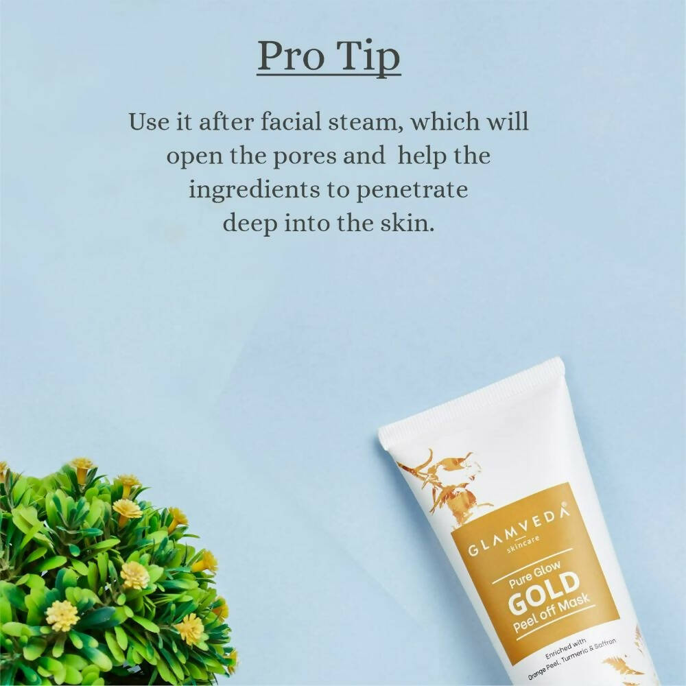 Glamveda Pure Glow Gold Peel Off Mask - Swadesiicart