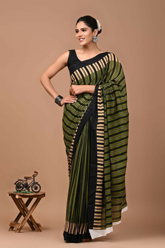 Exclusive Collection Mutlicolor Beautiful Mulmul Cotton Saree - Swadesiicart