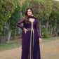 Jyoti Fashion Women's Purple Faux Blooming Embroidered Kurta with Trouser & Dupatta | Swadesiicart