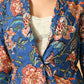 Myshka Women's Blue Printed Coat With Trousers - Swadesiicart
