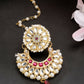 NVR Women's Gold-Polished CZ Stone-Studded Maang Tikka - Swadesiicart