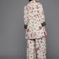 Ahalyaa Women Floral Printed Tunic with Palazzos - Beige Color | Swadesiicart