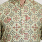 Sojanya Men Green Printed Cotton Linen Kurta with Churidar | Swadesiicart
