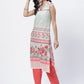Biba Women Green Floral Printed Thread Work Kurta - Swadesiicart