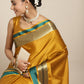 Saree Mall Mustard Zari Silk Blend Uppada Saree - Swadesiicart