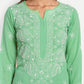 ADA Floral Embroidered Long Sleeves Regular Lucknowi Chikankari Kurta With Palazzos | Swadesiicart