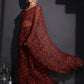 Tikhi Imli Red & Green Floral Printed Poly Georgette Ready To Wear Saree | Swadesiicart